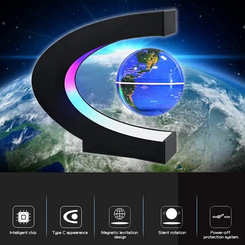 Levitating Globe with LED Lights - C Shape