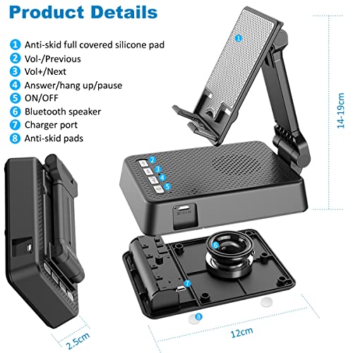 Bluetooth Speaker Desk Phone Stand - Adjustable Holder