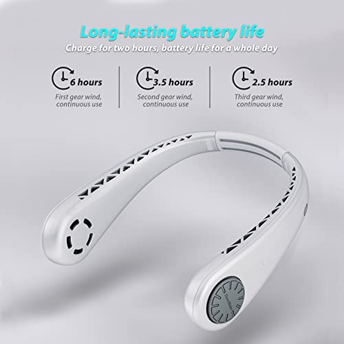 Portable Bladeless Neck Fan - USB Rechargeable, 3 Speeds