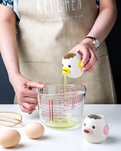 Cute Ceramics Egg Separator: Vomiting Chicken Gadget