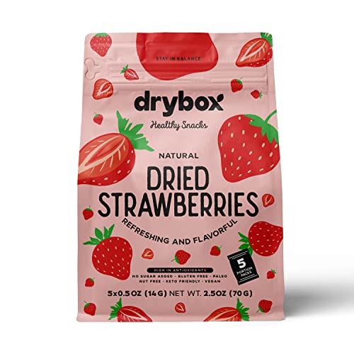 Natural Dehydrated Strawberry Snack Packs, 5x 0.5 oz