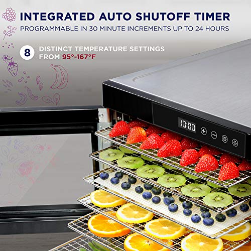 Ivation 10 Tray Food Dehydrator | 1000w, Digital