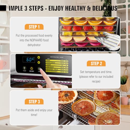 NOPAARD 16-Tray Commercial Food Dehydrator - Stainless Steel