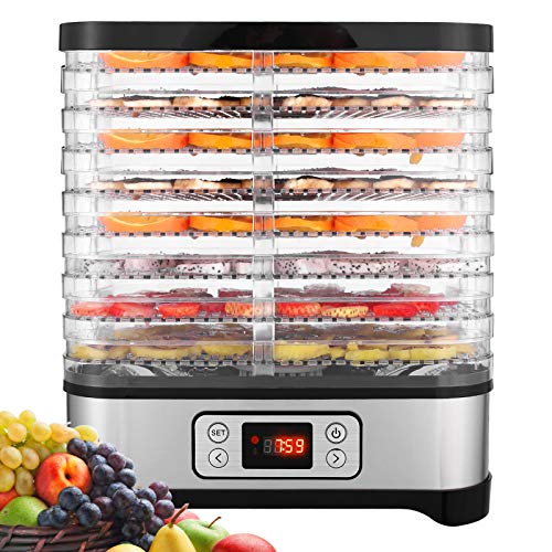 8-Tray Food Dehydrator with Digital Timer and Temperature Control