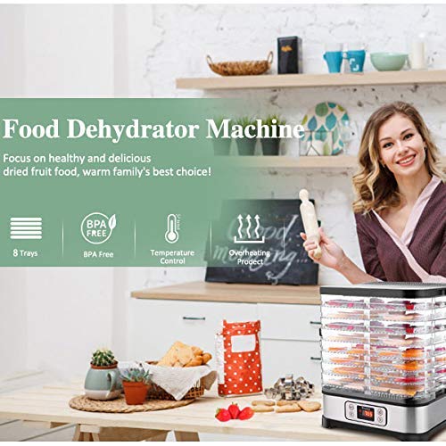 8-Tray Food Dehydrator with Digital Timer and Temperature Control