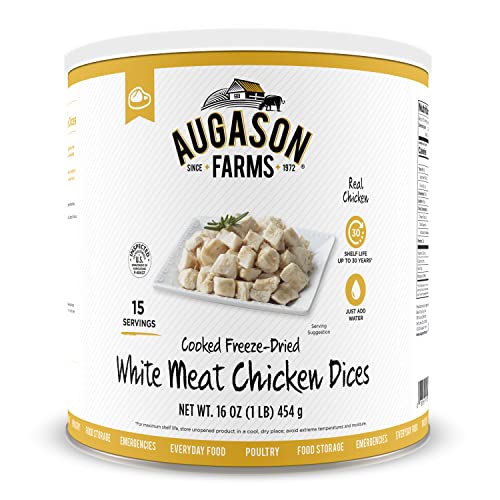 Augason Farms White Meat Chicken Freeze-Dried Dehydrator, 16 oz