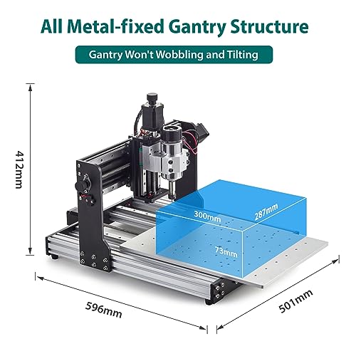 3030-Evo CNC Router: All-Metal XYZ Axis, 300W Spindle