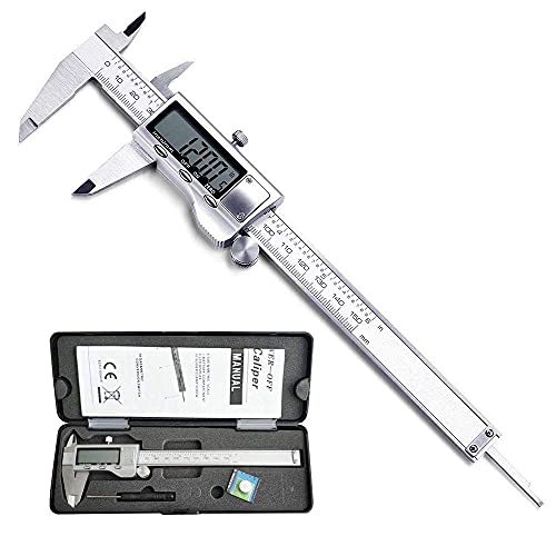 Digital Caliper with Stainless Steel, LCD Screen (6 Inch/150mm)