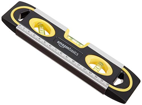 9-Inch Magnetic Torpedo Level and Ruler, 180/90/45 Degree Bubbles