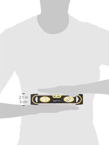 9-Inch Magnetic Torpedo Level and Ruler, 180/90/45 Degree Bubbles