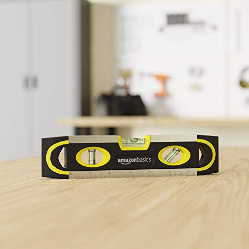 9-Inch Magnetic Torpedo Level and Ruler, 180/90/45 Degree Bubbles