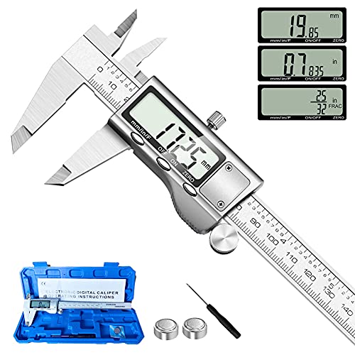 Digital Caliper with Large LCD Screen, 6 Inch