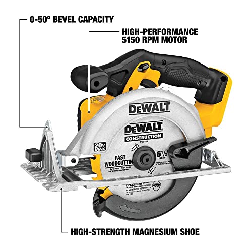 DEWALT 20V MAX Circular Saw, 6-1/2-Inch Blade