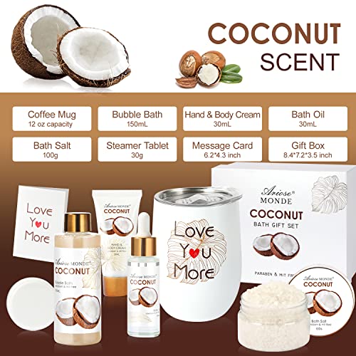 Women's Spa Gift Box: Coffee Mug, Bubble Bath, Hand Cream