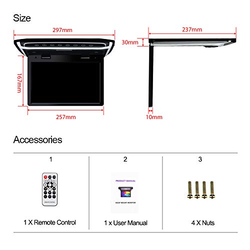10.1" Ultra-Thin HD Car Roof Flip Down Monitor