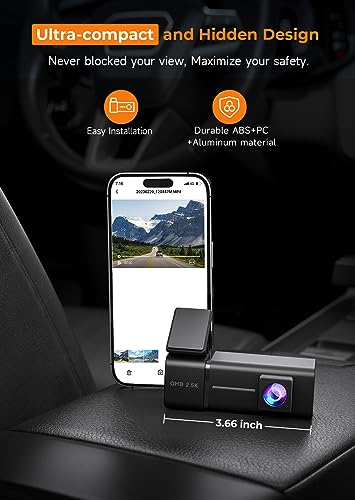 E-YEEGER WiFi Dash Cam 2.5K Front Camera