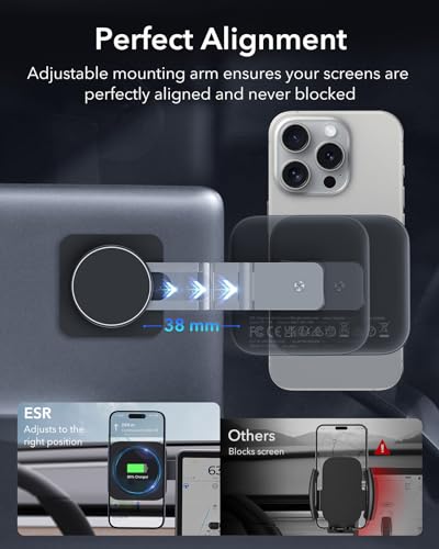 ESR Magnetic Wireless Car Charger for Tesla, iPhone Compatible