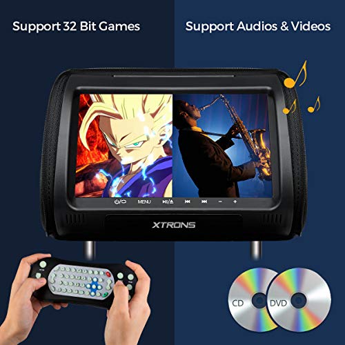 XTRONS Car Headrest DVD Player, 9 Inch Screen, Dual Monitor