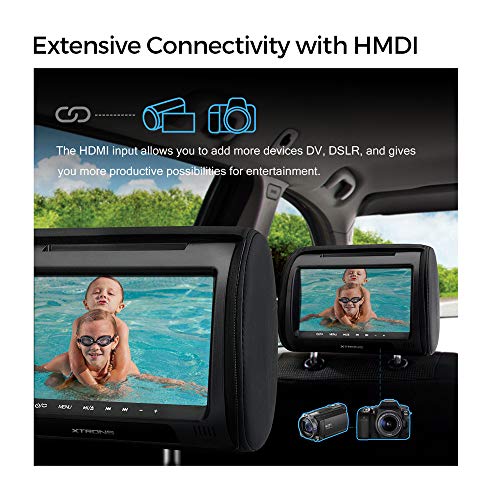 XTRONS Car Headrest DVD Player, 9 Inch Screen, Dual Monitor