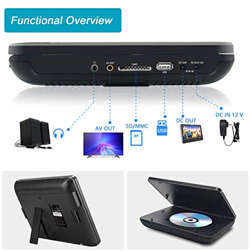 WONNIE 10.5" Car DVD Player Dual – Portable, Headrest