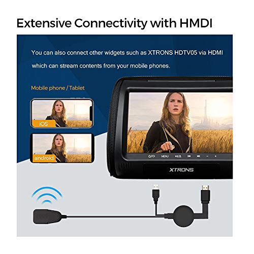 XTRONS Car Headrest DVD Player, 9 Inch Screen, Dual Monitor