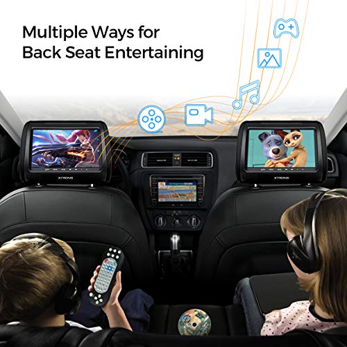 XTRONS Car Headrest DVD Player, 9 Inch Screen, Dual Monitor
