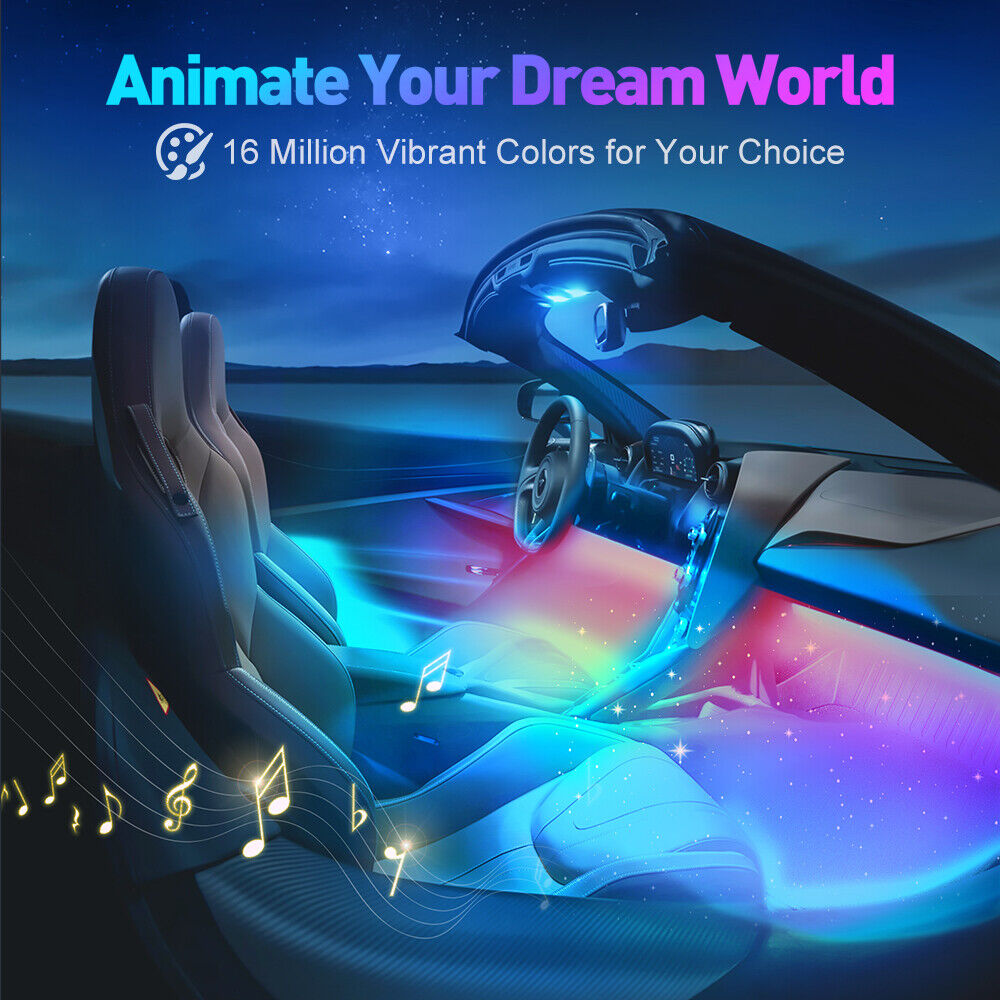 Multicolor Car Interior Atmosphere LED Strip Lights