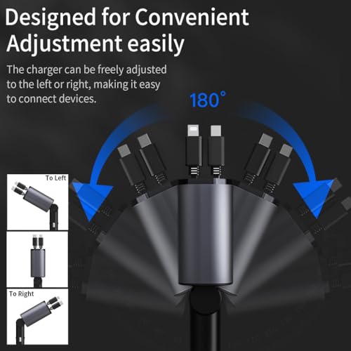 Retractable 4-in-1 Car Charger for iPhone and Galaxy