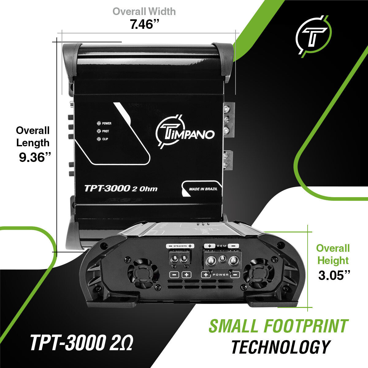 Timpano TPT-3000 2 Ohm 3K Car Amplifier
