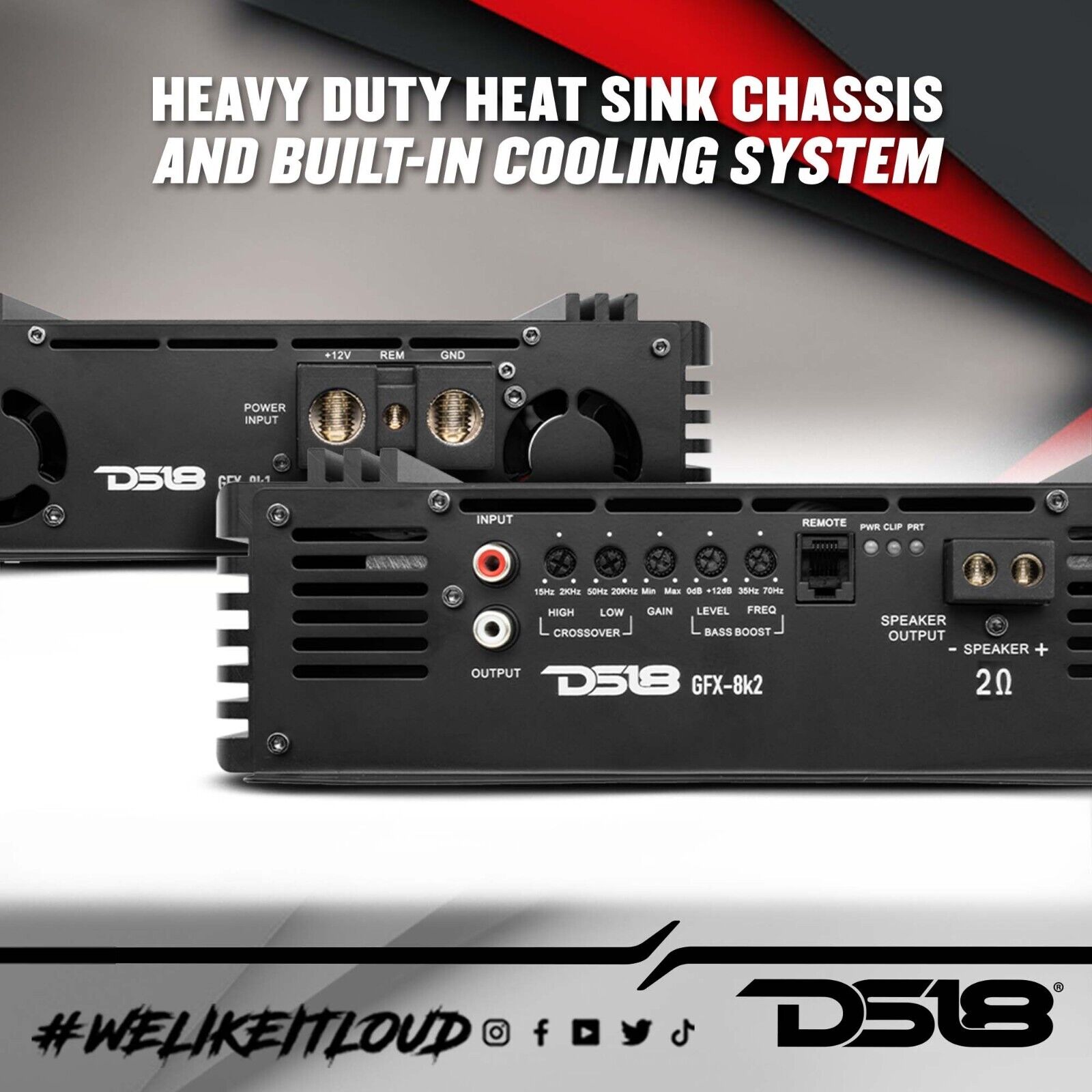 DS18 GFX-8K2 8000W Car Audio Amplifier