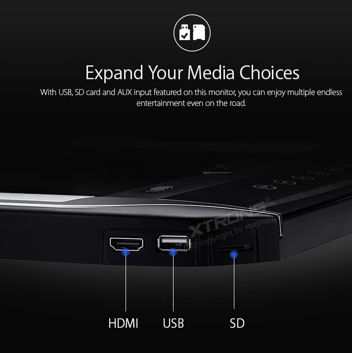 XTRONS® 12.1" Car Roof Mounted Monitor with HDMI