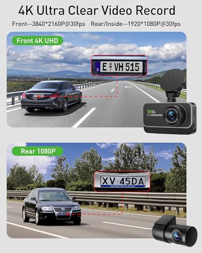 Dual Dash Cam for Cars - 4K and 1080P