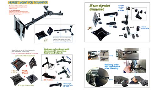 TV & Monitor Headrest Mount Bracket: Strong & Adjustable