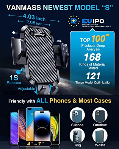 VANMASS Car Phone Holder - Upgraded Steel-Hook Air Vent Mount