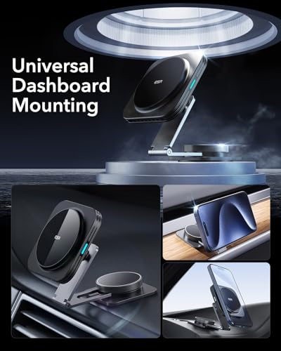 ESR Magnetic Wireless Car Charger for Tesla, iPhone Compatible