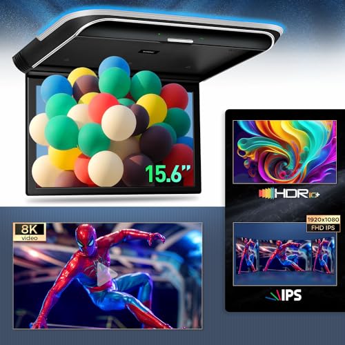 15.6” Android Car Overhead Player with Stereo Speakers