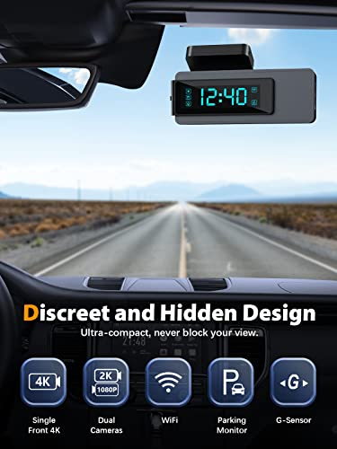 2K+1080P Dual Dash Cam, WiFi, 4K Front, Night Vision