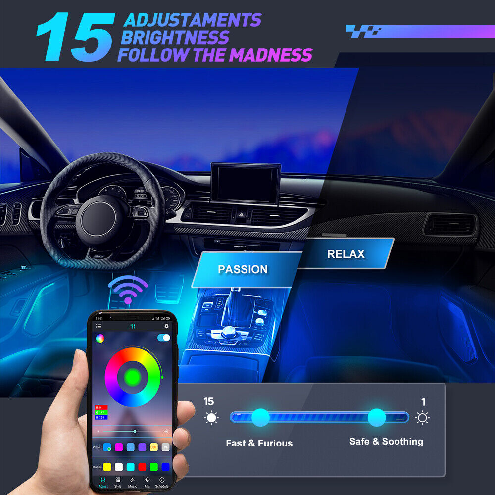 RGB LED Lights for Car Interior Decoration