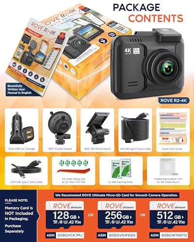 ROVE R2-4K Dash Cam with WiFi & GPS