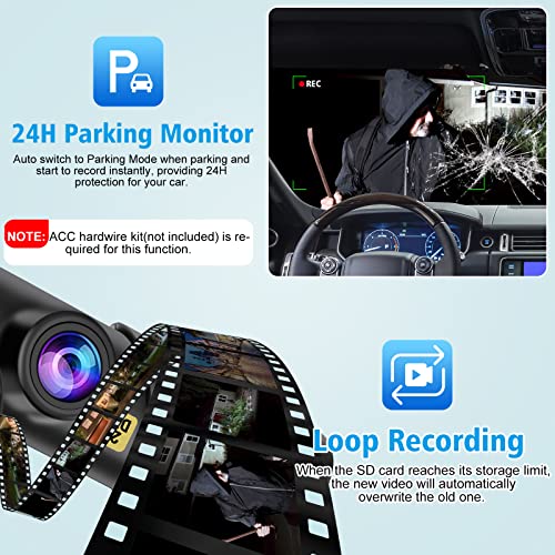 WiFi FHD 1080P Dash Cam with 160° Wide Angle