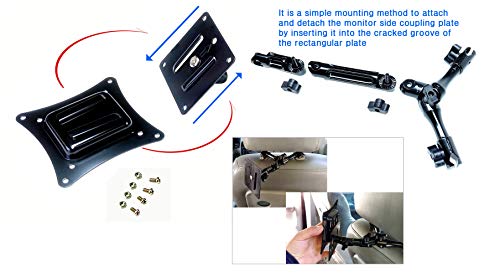 TV & Monitor Headrest Mount Bracket: Strong & Adjustable