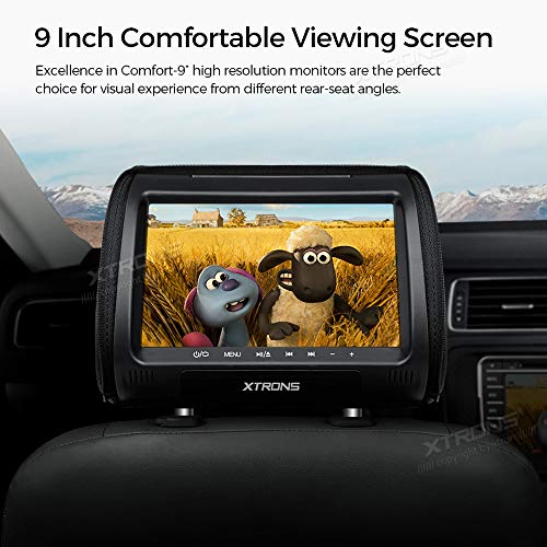 XTRONS Car Headrest DVD Player, 9 Inch Screen, Dual Monitor