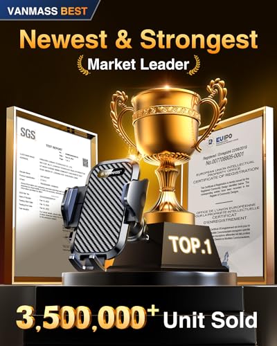 VANMASS Car Phone Holder - Upgraded Steel-Hook Air Vent Mount