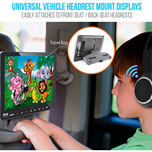 9.4" Dual Headrest Car DVD Player - Wireless Headphones