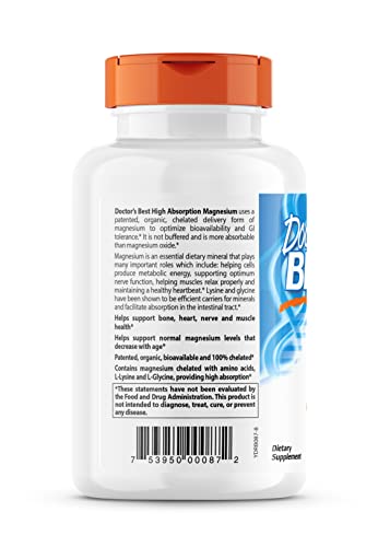 High Absorption Magnesium Chelate, Non-GMO, Vegan, 240 Count