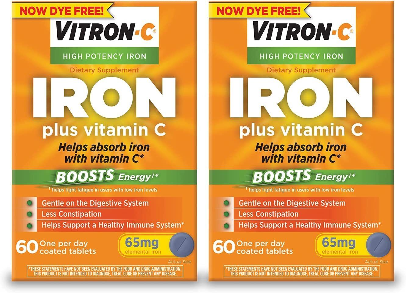 High-Potency Vitron-C Iron Supplement, 60 Count