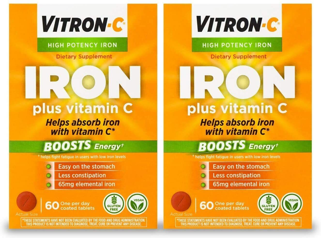 High-Potency Vitron-C Iron Supplement, 60 Count