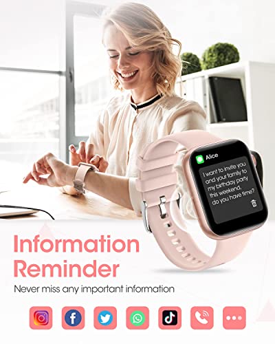 Women's AI Smartwatch for Android/iPhones, Pink