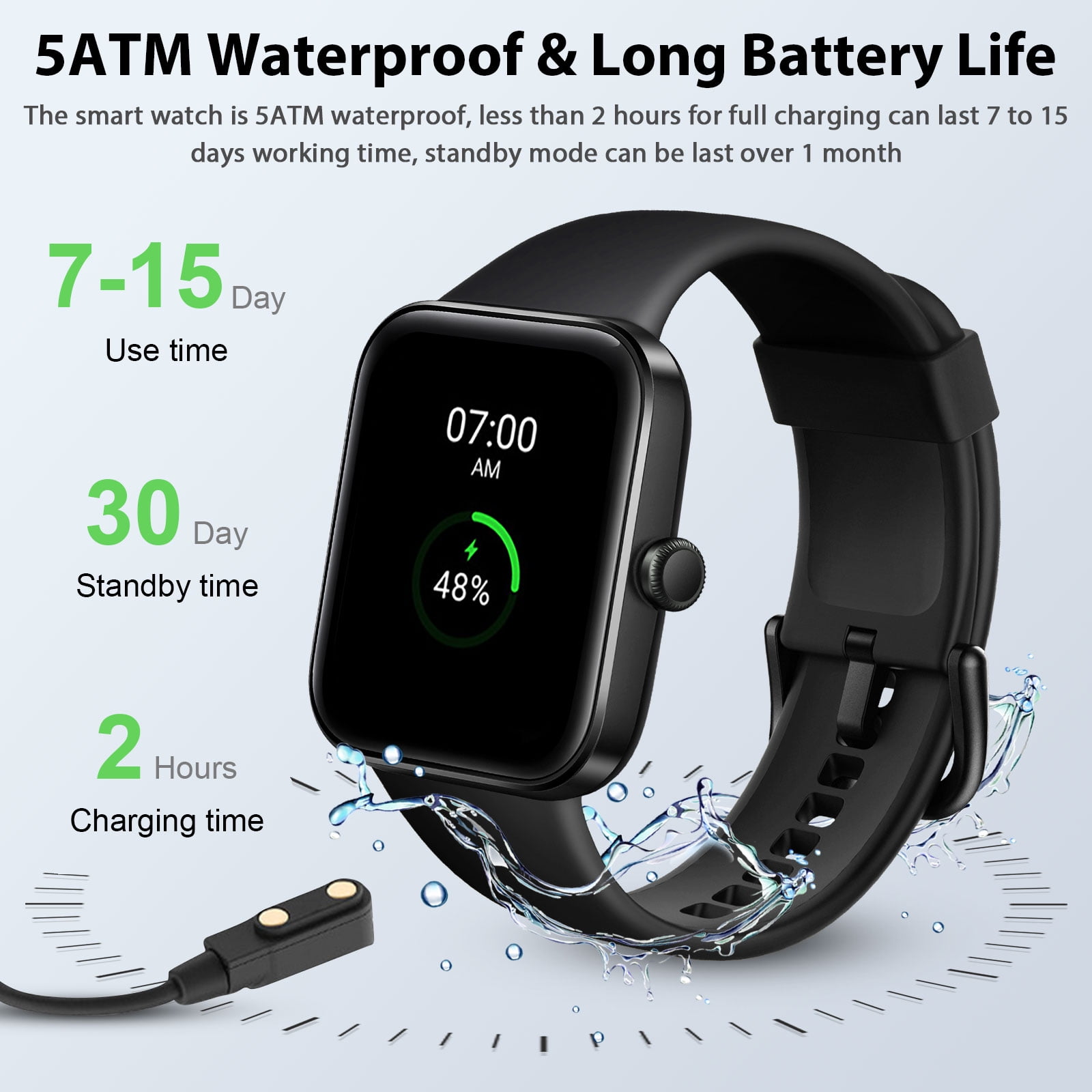 Waterproof Smartwatch for Android and iPhone