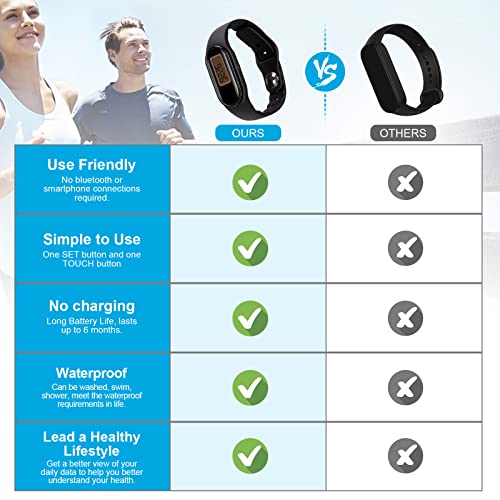 Waterproof Pedometer Watch for Steps & Calories